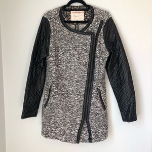 Anthropologie | Quilted Leather + Sweater Peacoat!